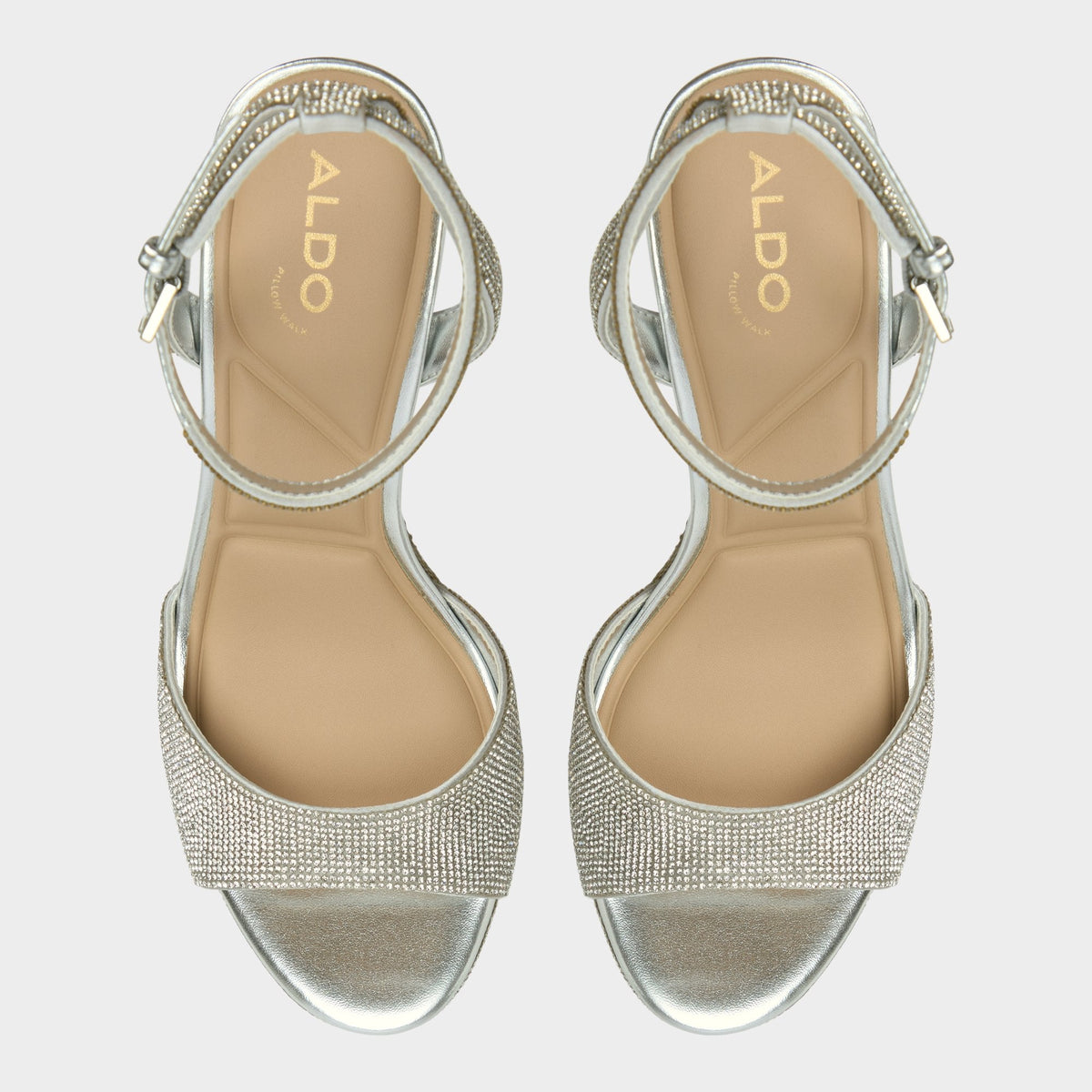Alluring Silver Women's Iridescent metallics - Strappy heeled sandal, Platform | Aldo