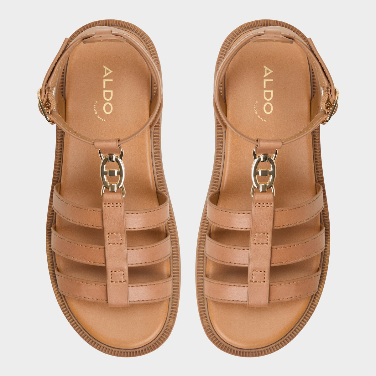 Lamington Medium Brown Women's Strappy sandals - Gladiator sandal, Lug sole | Aldo