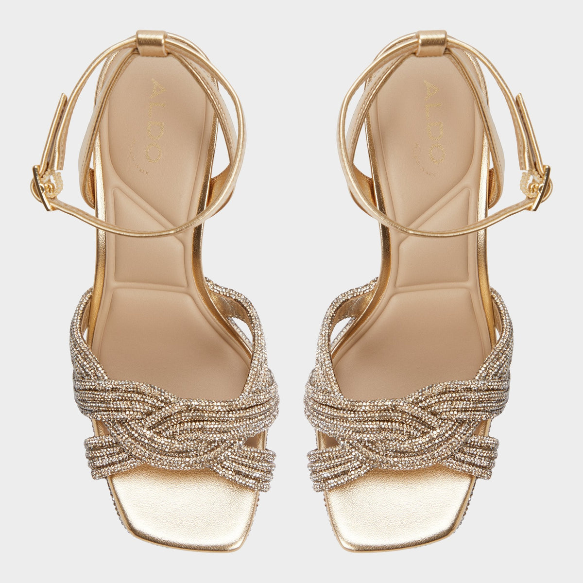 Shimma Gold Women's Iridescent metallics - Strappy heeled sandal, Platform | Aldo