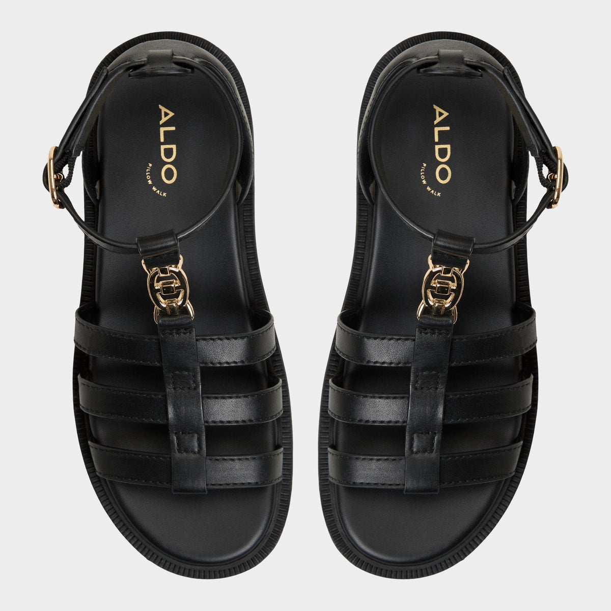 Lamington Black Women's Strappy sandals - Gladiator sandal, Lug sole | Aldo
