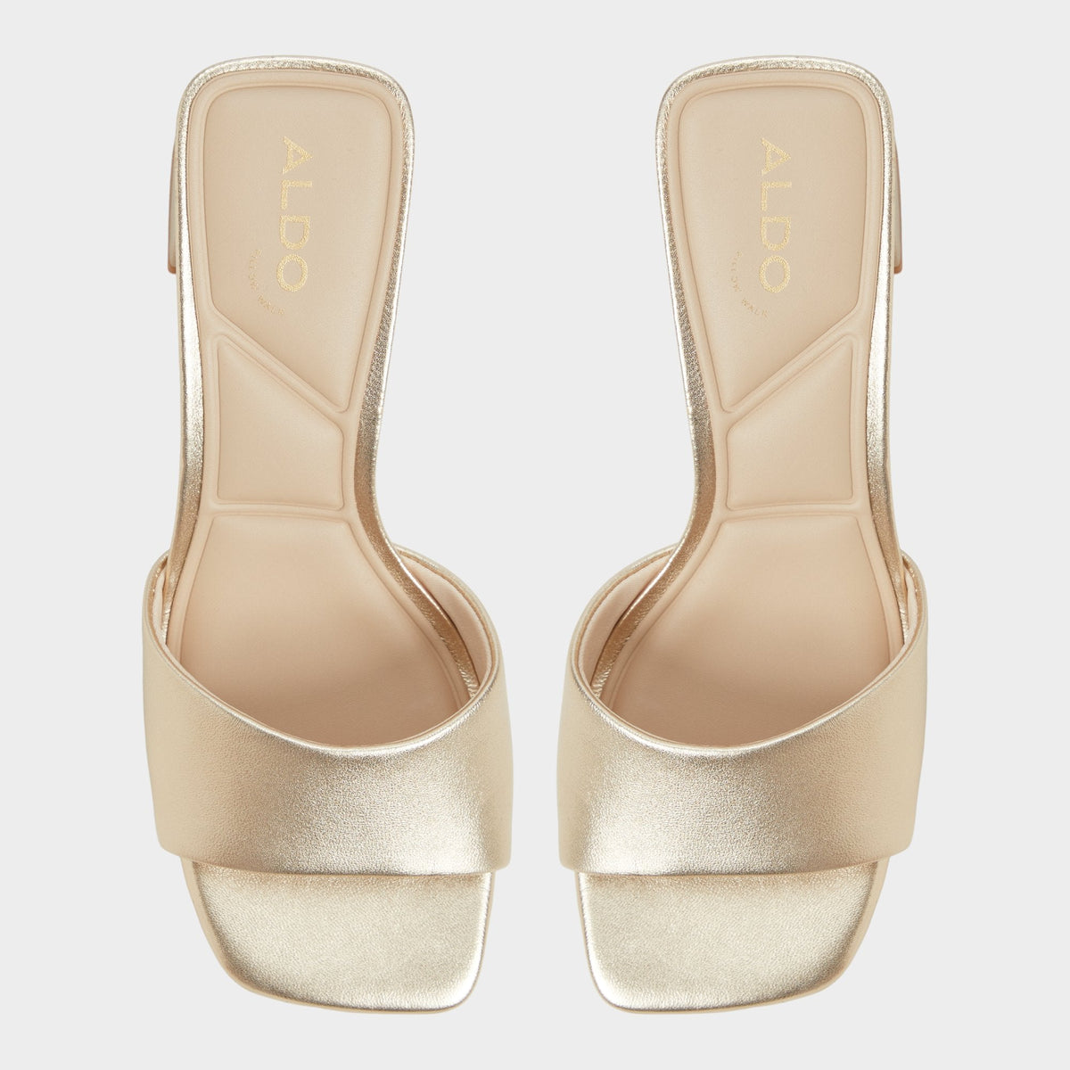 Tisha Gold Women's Heeled mules - Heeled mule, Block heel | Aldo