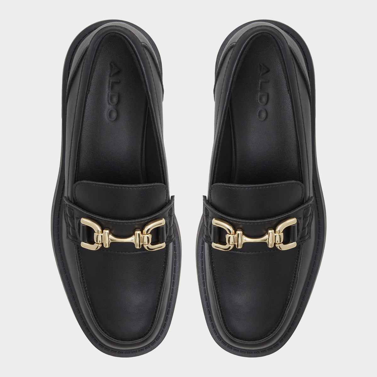 Oneameth Black Synthetic Smooth Women's Loafers & Oxfords - Loafer, Lug sole | Aldo