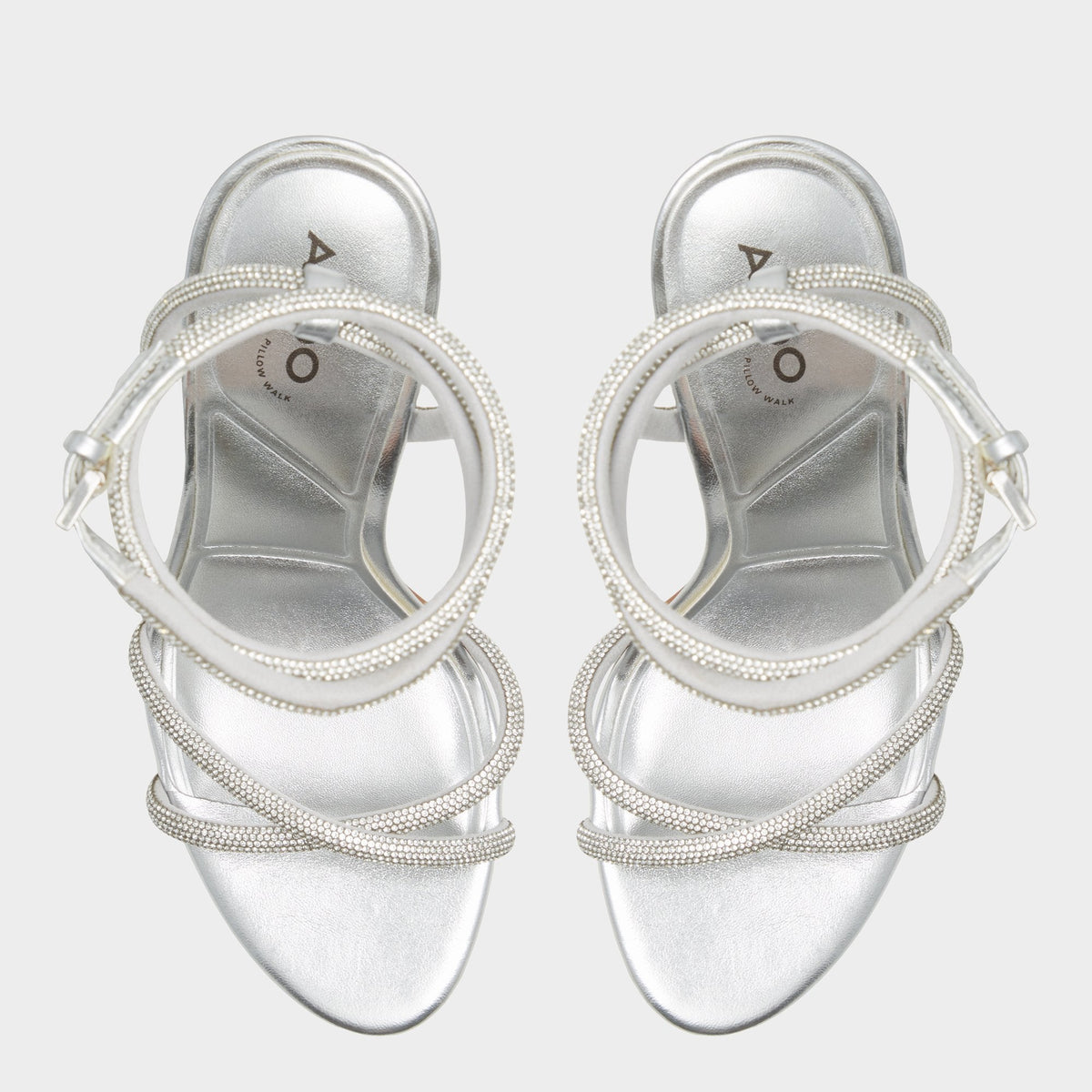 Manaelden Silver Women's Heeled sandals - Strappy heeled sandal, Stiletto heel | Aldo
