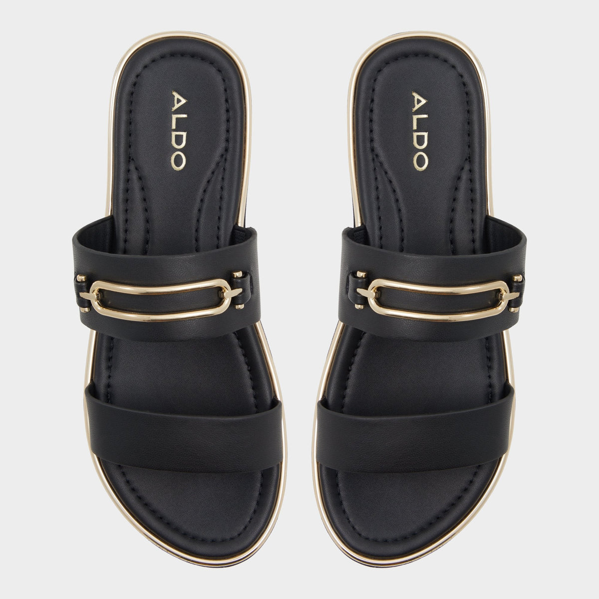 Lagoon Other Black Women's Strappy sandals - Strappy flat sandal, Footbed sandal | Aldo