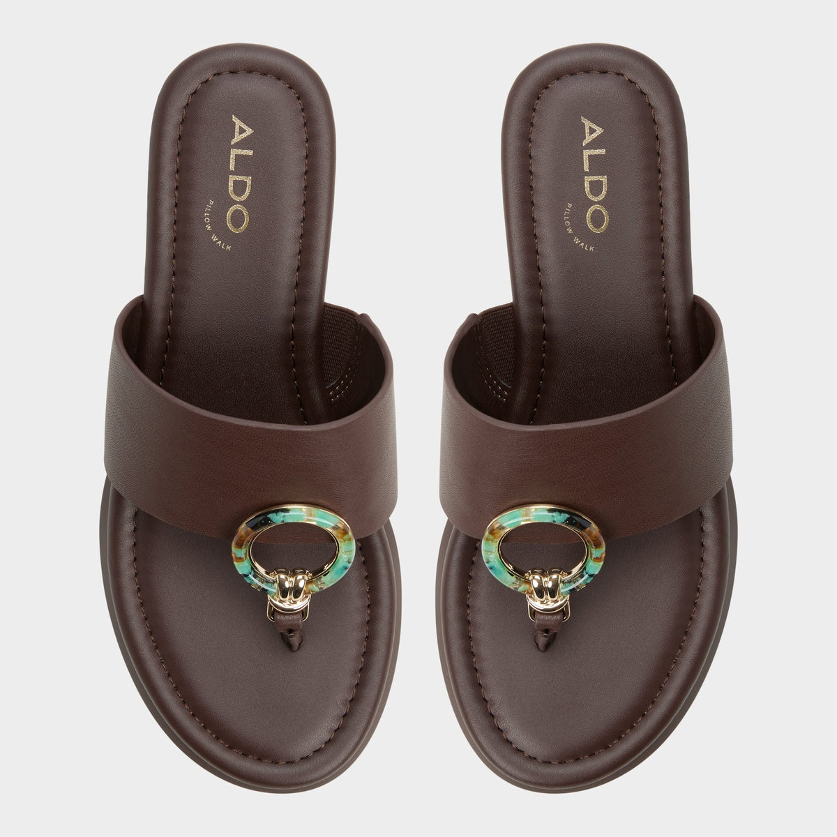 Friegan in Dark Brown - Slide sandal, Wedge heel | Aldo