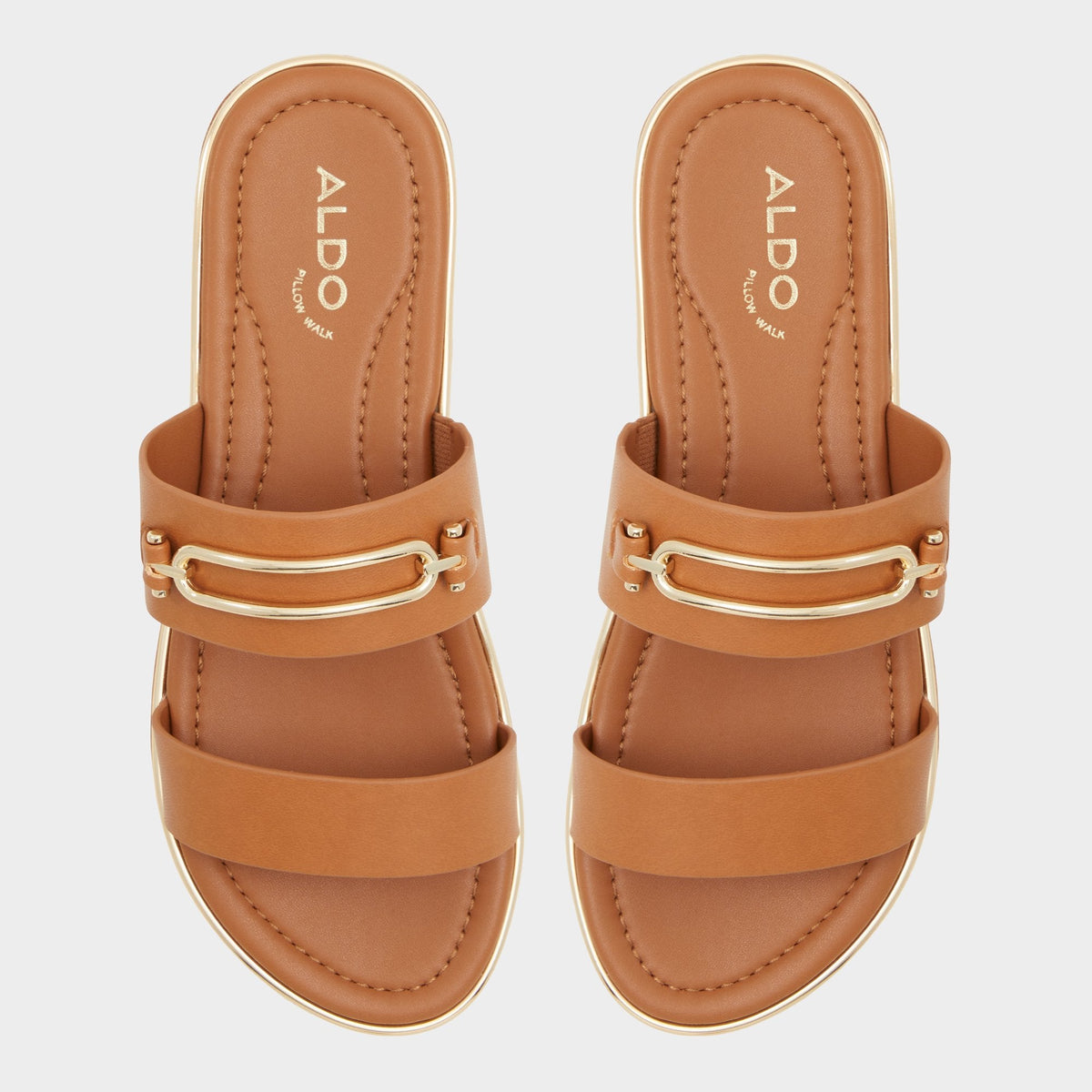 Lagoon Other Brown Women's Flats - Strappy flat sandal, Footbed sandal | Aldo
