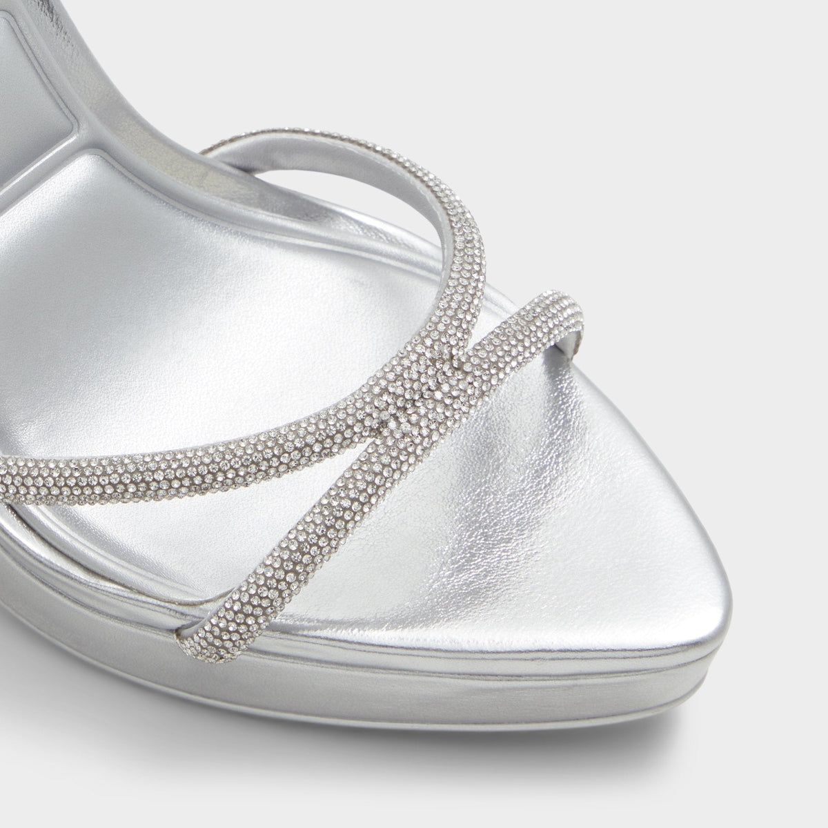 Izabella in Silver 13621003 - Strappy heeled sandal, Platform | Aldo