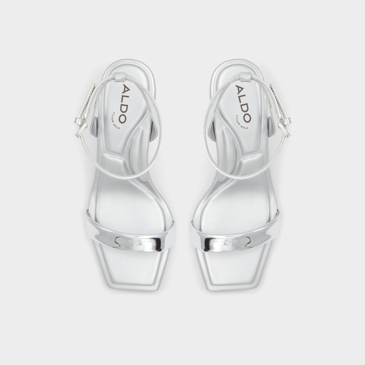 Aurorai Silver Women's Block heels - Strappy heeled sandal, Block heel | Aldo