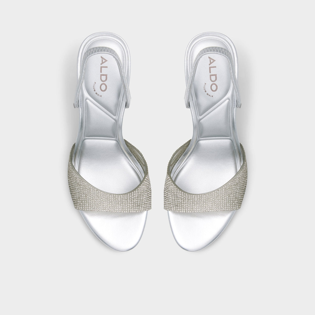 Aitana in Silver - Strappy heeled sandal, Stiletto heel | Aldo
