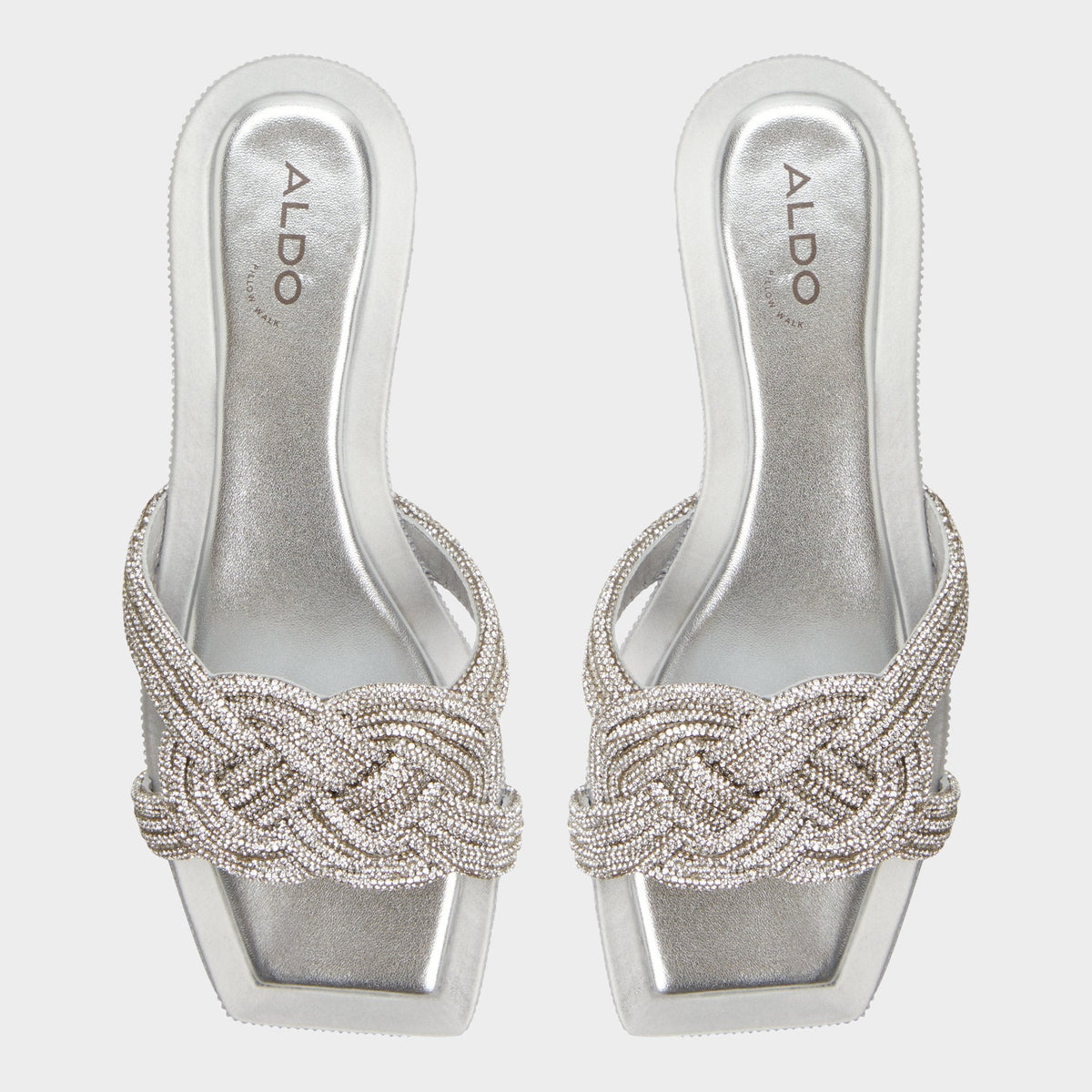 Karlina Silver Women's Iridescent metallics - Slide sandal | Aldo