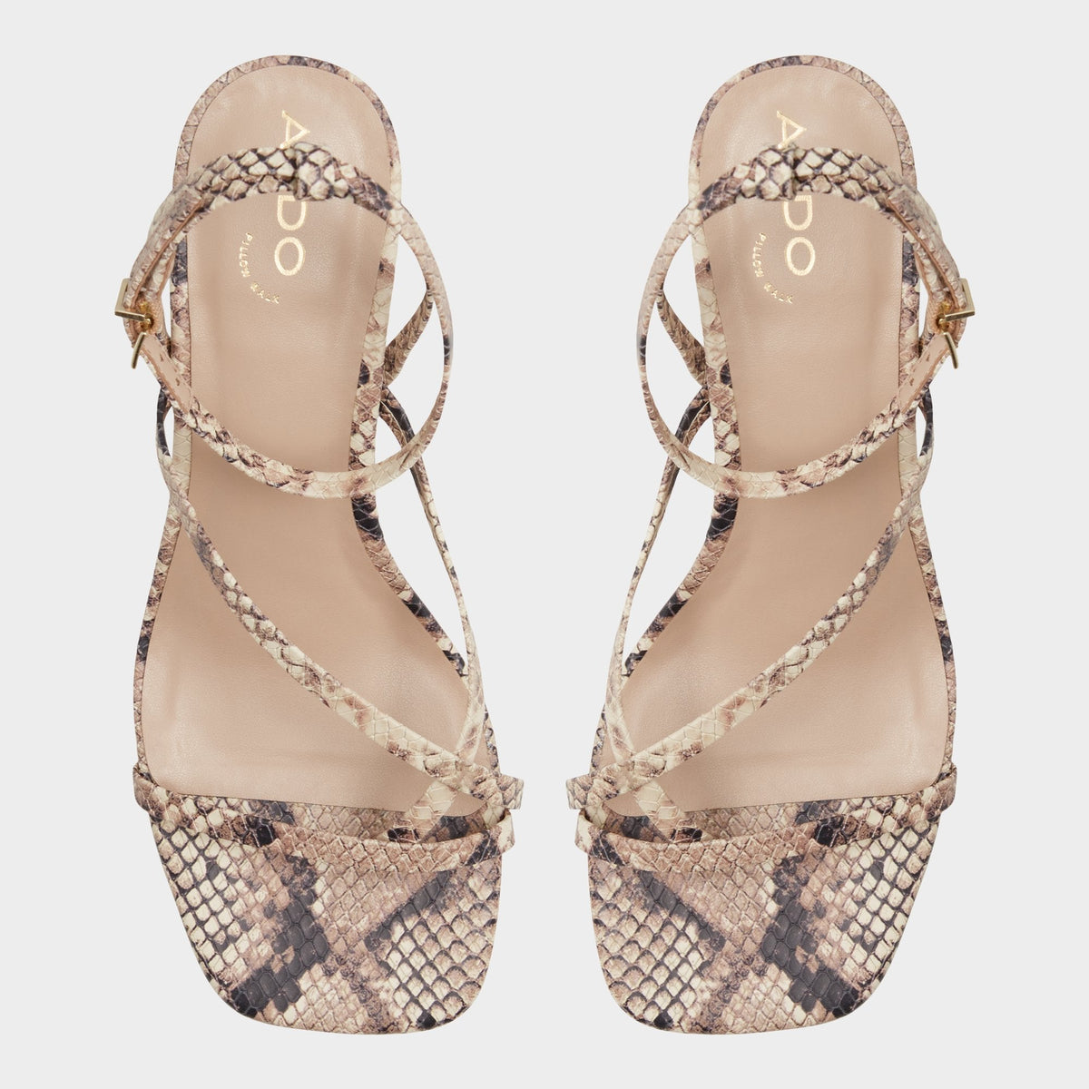 Adrauder in Brown Overflow 13801090 - Strappy block heeled sandal, Block heel | Aldo