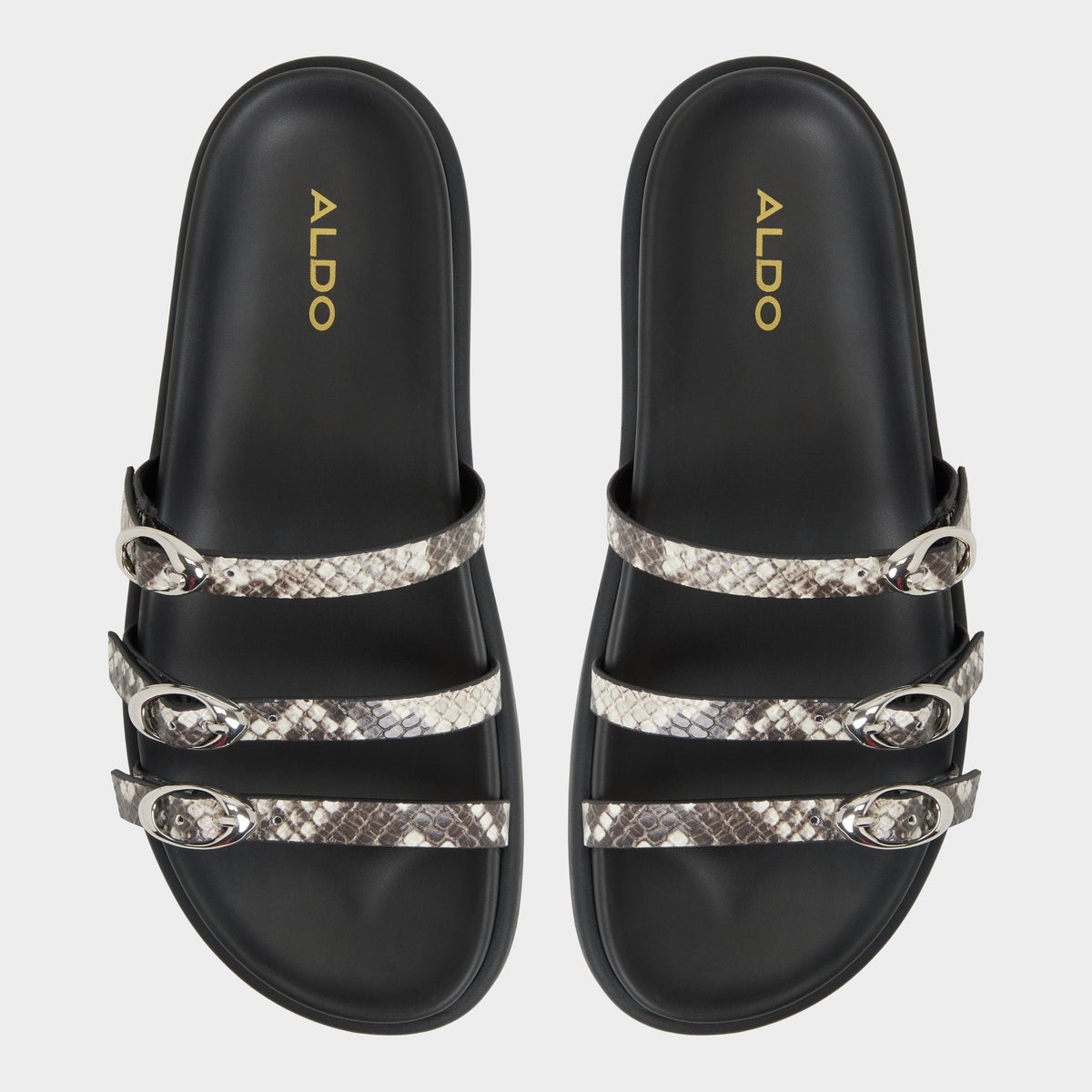 Zephyra White/Black Women's Footbed sandals - Footbed sandal | Aldo