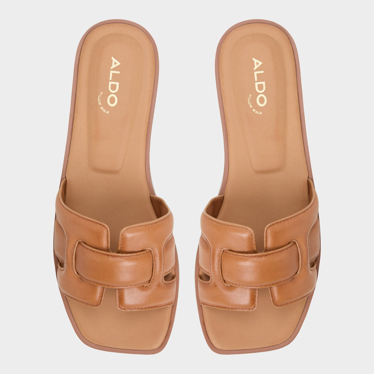Eleny Medium Brown Women's Flats - Slide sandal | Aldo