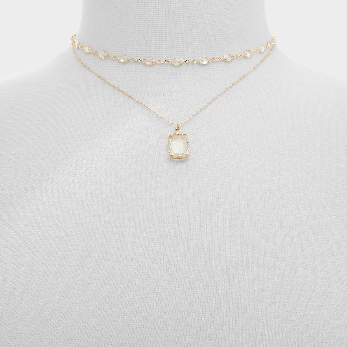 Destinie Gold/Clear Multi Women's Necklaces - Layered necklace | Aldo