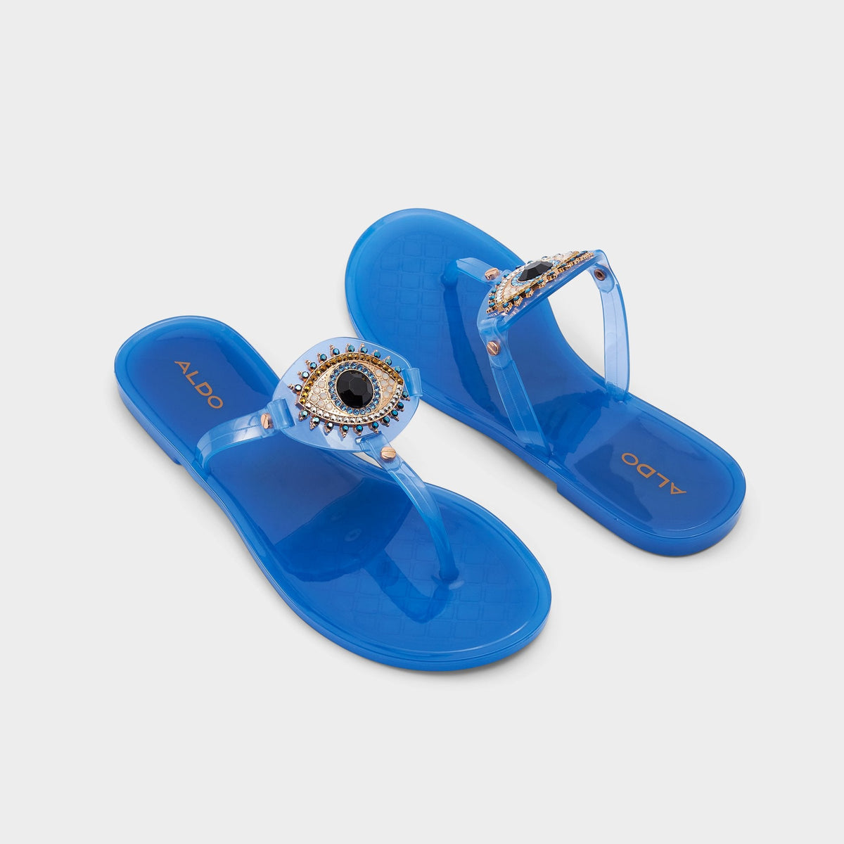 Ebariel Medium Blue Women's Jelly Sandals & Flip Flops - T-strap sandal | Aldo
