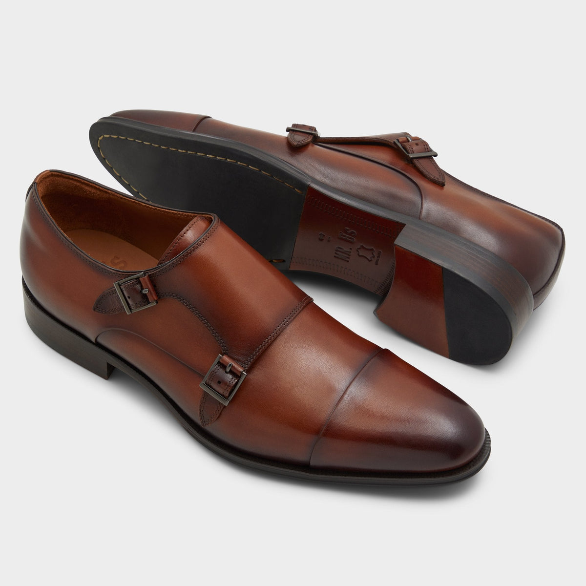 Axwell Cognac Men's Dress Shoes - Monkstrap loafer | Aldo
