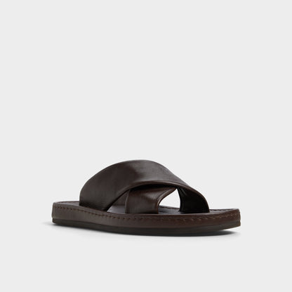 Steele Dark Brown Men's Sandals & Slides - Slide sandal | Aldo
