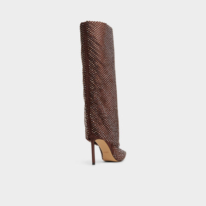 Livydalia in Dark Brown - Knee-high boot, Stiletto heel | Aldo