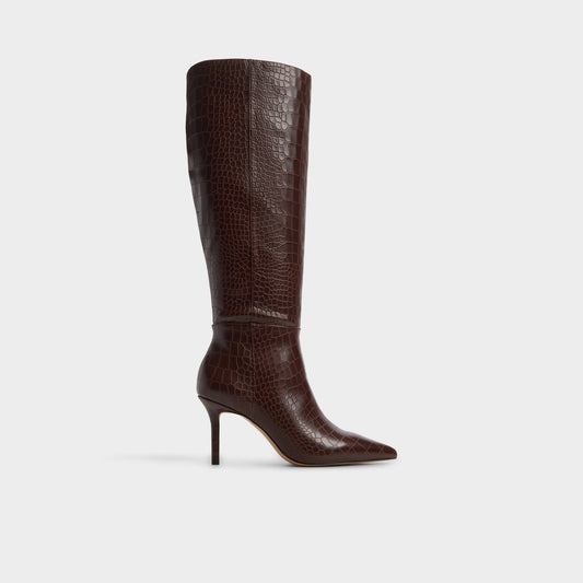 Saphiria Dark Brown Women's Tall Boots - Knee-high boot, Stiletto heel | Aldo