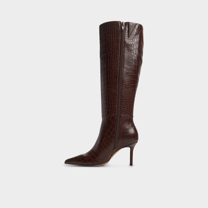 Saphiria Dark Brown Women's Tall Boots - Knee-high boot, Stiletto heel | Aldo