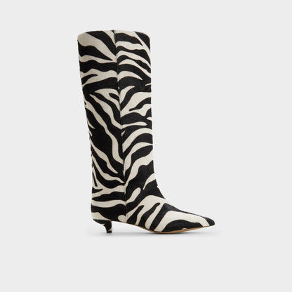 Gabelia in White Black - Knee-high boot, Kitten heel | Aldo