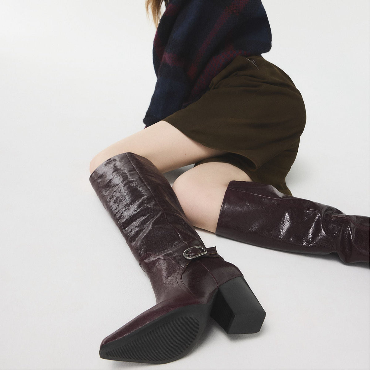 Saddle in Bordo - Knee-high boot, Block heel | Aldo