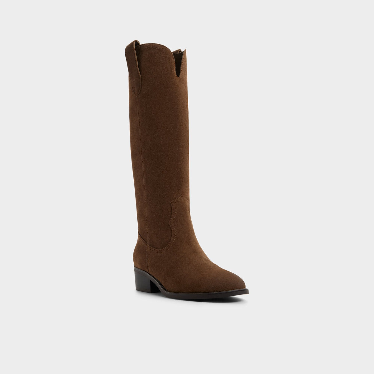 Kaydia in Dark Brown - Knee-high western boot, Block heel | Aldo