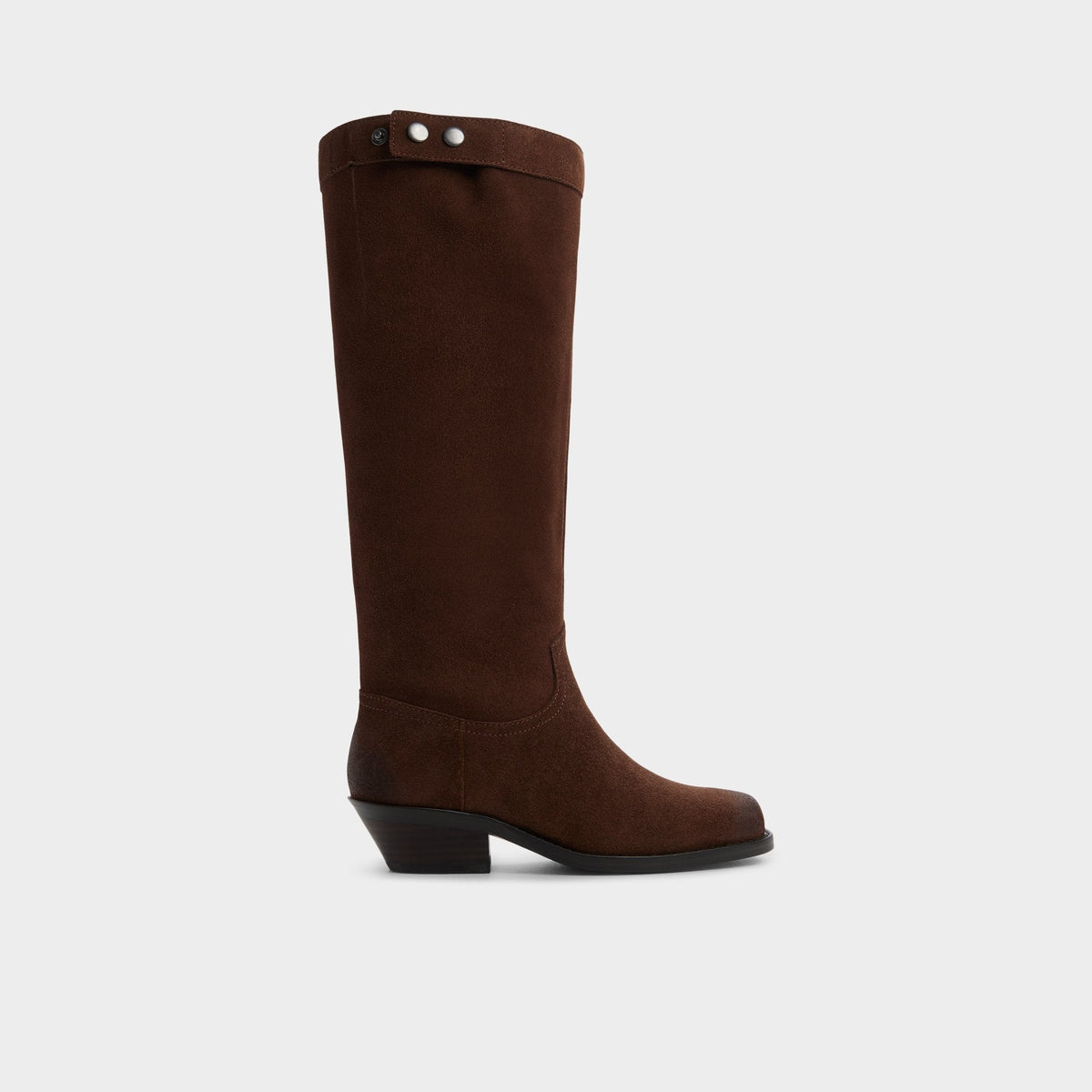 Emberlyn in Dark Brown 14163446 - Knee-high western boot, Cup sole | Aldo