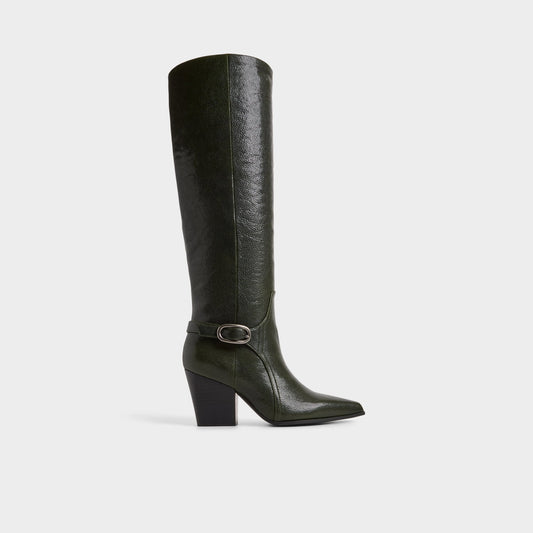 Saddle in Dark Green - Knee-high boot, Block heel | Aldo