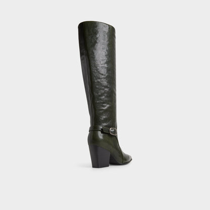 Saddle in Dark Green - Knee-high boot, Block heel | Aldo