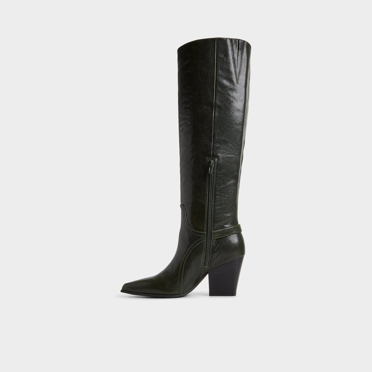Saddle in Dark Green - Knee-high boot, Block heel | Aldo