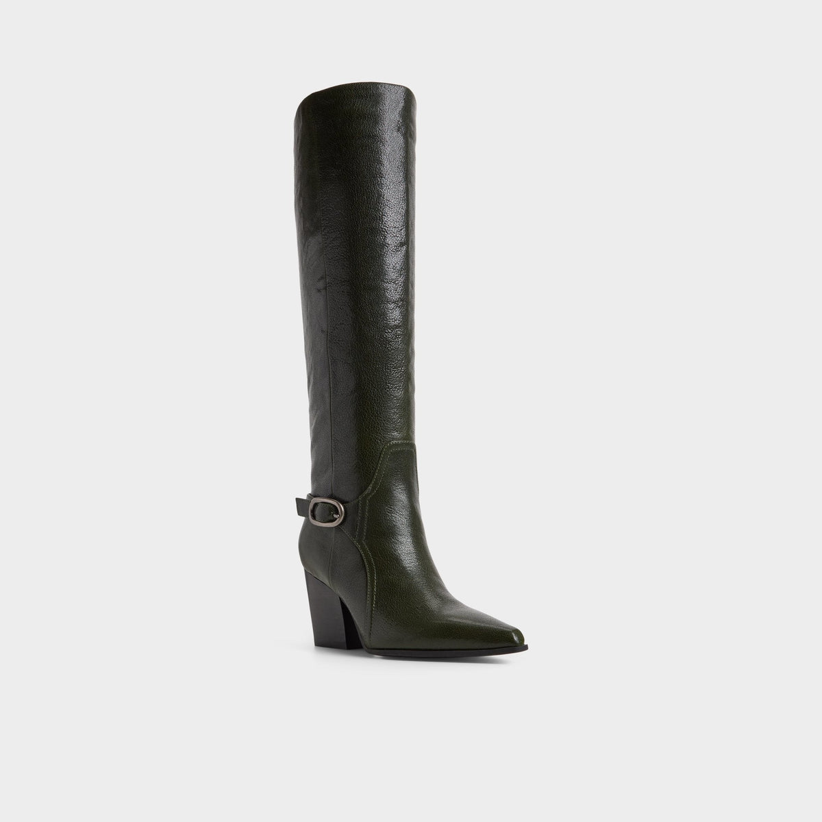 Saddle in Dark Green - Knee-high boot, Block heel | Aldo
