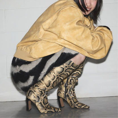 Vivienna in Brown Multi - Knee-high boot, Block heel | Aldo