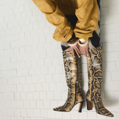 Vivienna in Brown Multi - Knee-high boot, Block heel | Aldo
