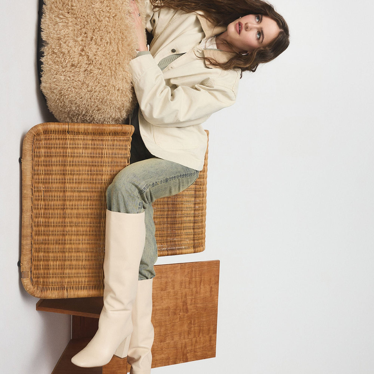 Helana in Wc Cream - Knee-high boot, Block heel | Aldo