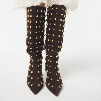 Selora in Medium Brown - Knee-high boot, Stiletto heel | Aldo