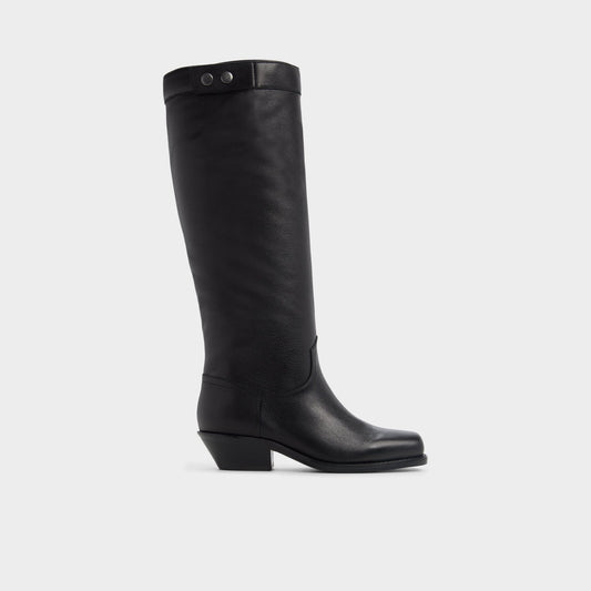 Emberlyn in Black - Knee-high western boot, Cup sole | Aldo