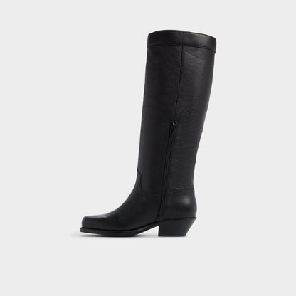 Emberlyn in Black - Knee-high western boot, Cup sole | Aldo