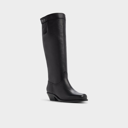 Emberlyn in Black - Knee-high western boot, Cup sole | Aldo