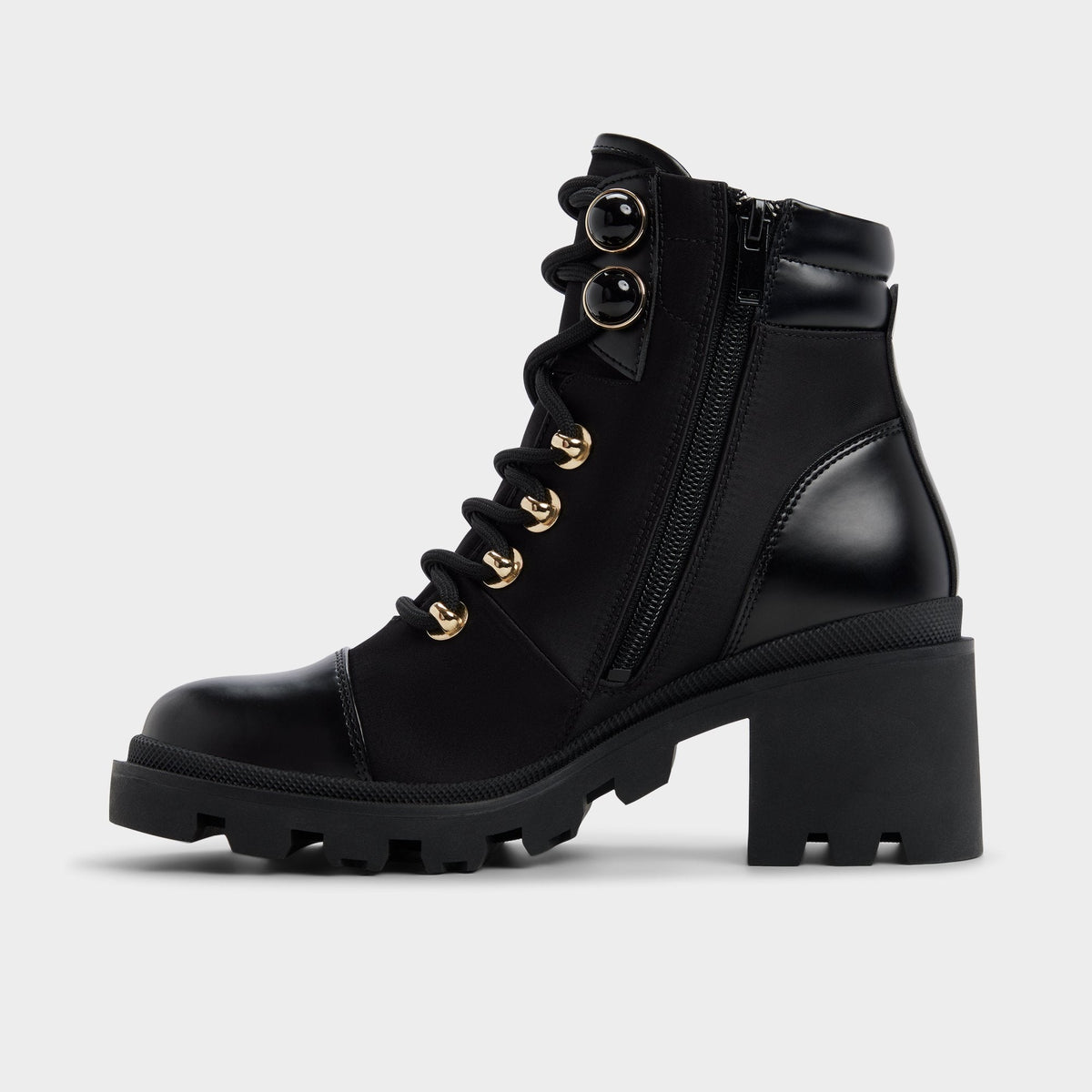 Mariettia in Black - Lace-up boot, Lug sole | Aldo