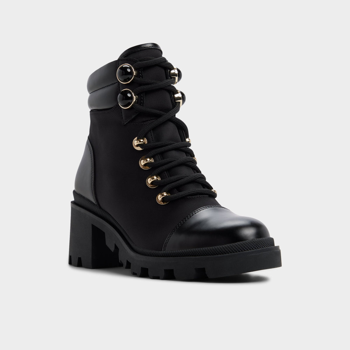 Mariettia in Black - Lace-up boot, Lug sole | Aldo