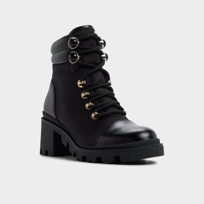 Mariettia in Black - Lace-up boot, Lug sole | Aldo