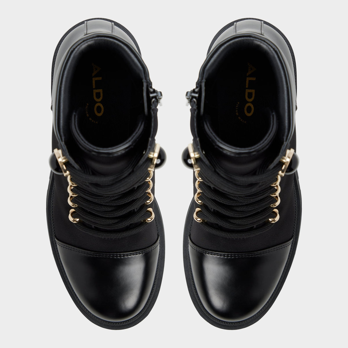 Mariettia in Black - Lace-up boot, Lug sole | Aldo