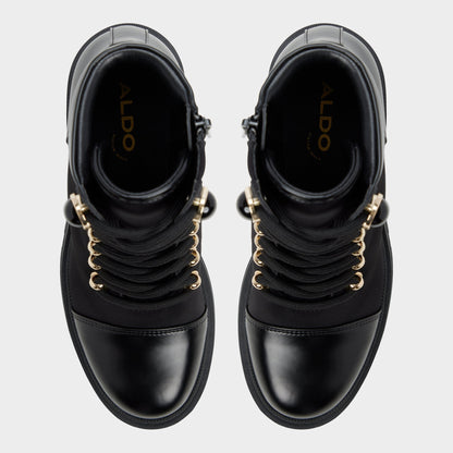 Mariettia in Black - Lace-up boot, Lug sole | Aldo