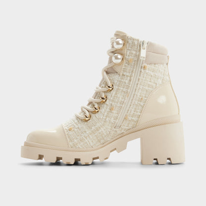 Mariettia in Other White - Lace-up boot, Lug sole | Aldo