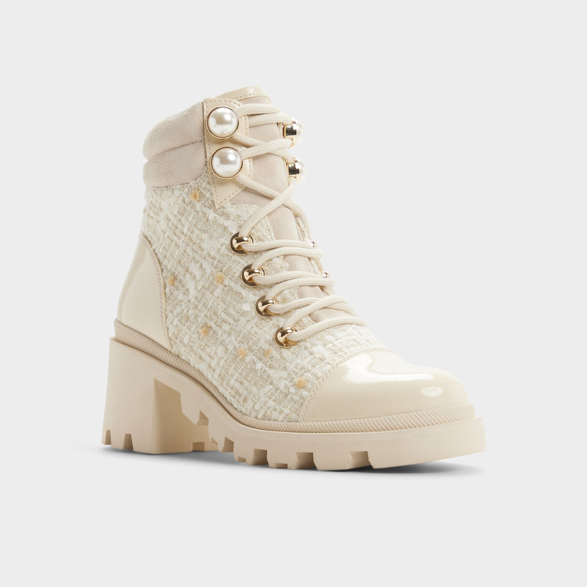 Mariettia in Other White - Lace-up boot, Lug sole | Aldo