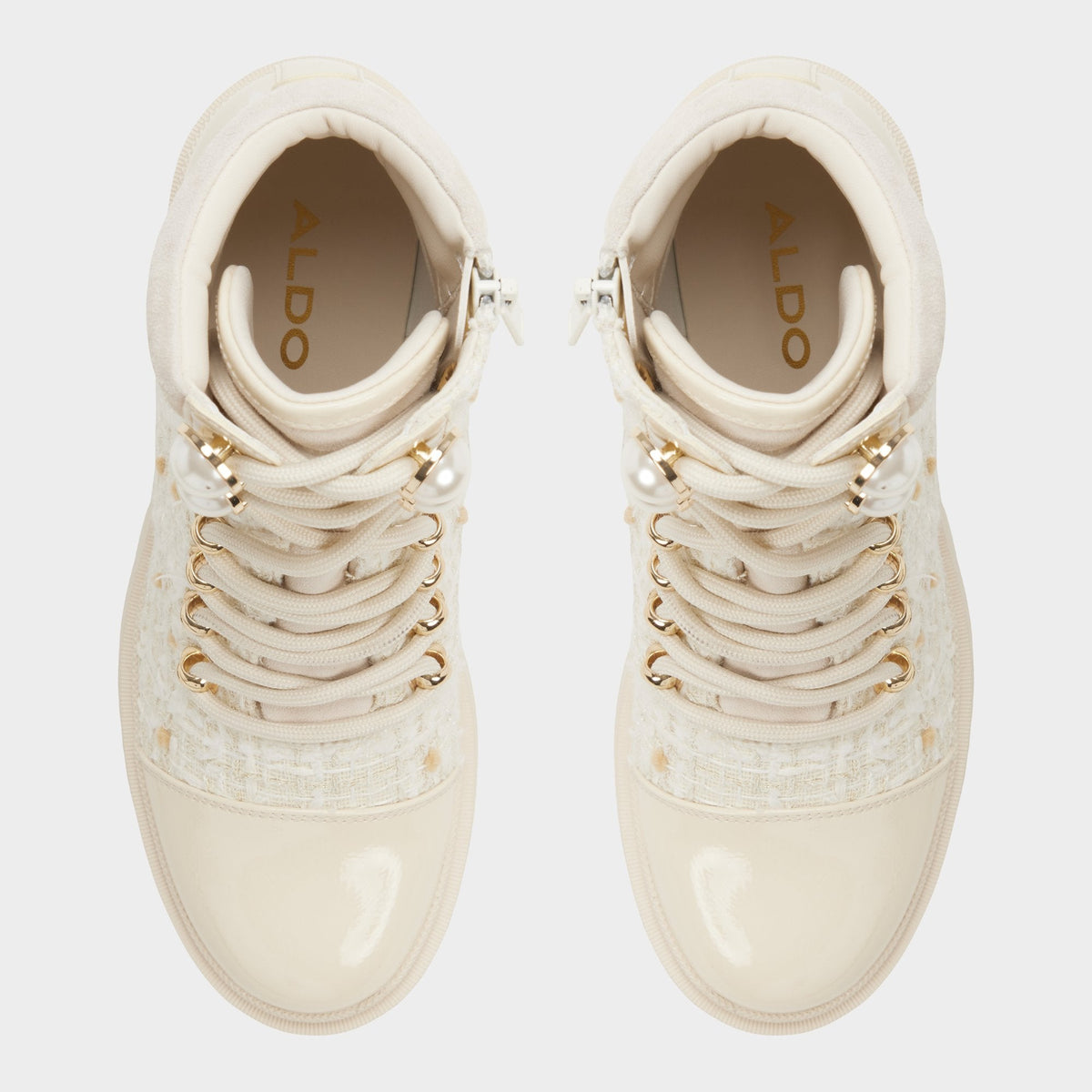 Mariettia in Other White - Lace-up boot, Lug sole | Aldo
