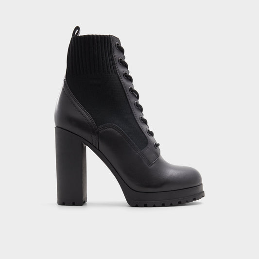 Rebellious Black Women's Combat boots - Combat ankle boot, Lug sole | Aldo