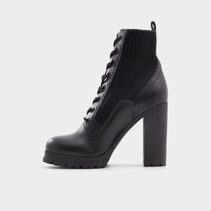 Rebellious Black Women's Combat boots - Combat ankle boot, Lug sole | Aldo