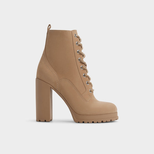 Rebelliously in Medium Beige - Combat ankle boot, Lug sole | Aldo